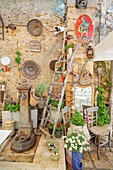 Artwork and decorations on display, Marzameni, Noto Valley, Sicily, Italy