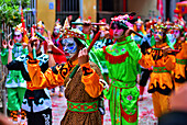 Yingge Dance, native dance of Chaozhou and Shatou dating from the Yuan Dynasty, performed at parade in Puning City, Guangdong Province, China Incorporates martial arts and drama. Current characters from the Chinese classic, Water Margin.