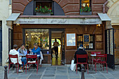 Terrasse des Restaurants Monsieur Paul am Place Dauphine, Paris, Frankreich