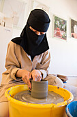 Pottery workshop, Madrasat Addeera, an artistic space where women learn crafts to be sold in the old town of AlUla, Medina Province, Saudi Arabia