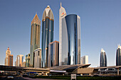 Skyscrapers in Dubai Downtown, the fastest growing city in the world, Dubai, United Arab Emirates