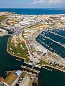 Aerial view of Marina de Peniche sports port