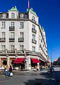 Oslo, Norway, Aug 10 2017, Pedestrians walk along Karl Johans street in Oslo, enjoying the vibrant atmosphere and shops during a sunny day.
