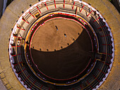 Aerial view of bullring in Nazare, Portugal