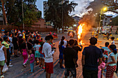 Traditional burning of Judas, on Easter Sunday, during Holy Week in the popular Los Erasos neighborhood in Caracas,Venezuela, where a doll representing Judas Iscariot is set on fire, where he is generally an unwelcome character to the local population.