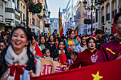 Chinese New Year celebrations in the streets of Zaragoza, Spain