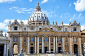 St. Peter's Square is a large plaza located directly in front of St. Peter's Basilica in the Vatican City, the papal enclave inside Rome, directly west of the neighbourhood or rione of Borgo.