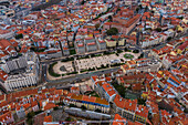 Aerial view of Martim Moniz Square, Lisbon, Portugal