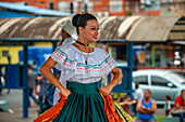 Local dances in La Fortuna village, Alajuela province, Costa Rica, Central America