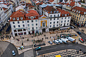 Aerial view of city skyline, Lisbon, Portugal