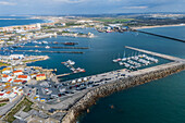 Aerial view of Marina de Peniche sports port