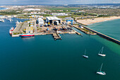 Aerial view of Marina de Peniche sports port