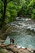 Waterfall at Rio de La Fortuna, Costa Rica. Rainforest, La Fortuna river, Alajuela province, Costa Rica, Central America