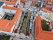 Aerial view of Carmo Archaeological Museum / The Convent of Our Lady of Mount Carmel, former Catholic convent located in the civil parish of Santa Maria Maior, municipality of Lisbon, Portugal