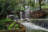 A waterfall feature in the Urban Nature Reserve on San Bernardo Hill in Salta, Argentina.