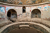 The frgidarium in the Stabian Baths, Building VII.1.8, in the ancient Roman ruins of Pompeii, Italy.