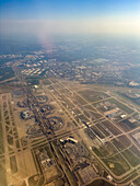 Aerial view of the Dallas Fort Worth International Airport near Dallas, Texas.