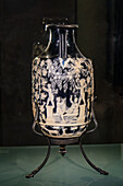 The cameo glass Blu Vase in the Vesuvian Life Gallery, National Archaeological Museum of Naples, Naples, Italy.