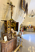 An antique altarpiece in the tower museum of the Church of Our Lady of Chiquinquirá in El Peñol in Colombia.