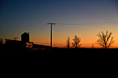 Silhouettes at sunset in Arroyo de Cúellar, province of Segovia.