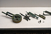 1st Century locks & keys gfrom Pompeii in the Vesuvian Life Gallery, National Archaeological Museum of Naples, Naples, Italy.