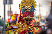 Congo dance and costume during Great Parade at Barranquilla's Carnival, Colombia