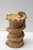An incense burner in the Vesuvian Life Gallery, National Archaeological Museum of Naples, Naples, Italy.