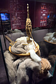 Llama wool used to make yarn for weaving in the Quilmes Interpretation Center museum, Los Quilmes Archeological Site, Argentina.