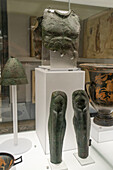 4th Century B.C. bronze armor from Paestum in the National Archaeological Museum of Naples, Naples, Italy. Magna Graecia Collection.