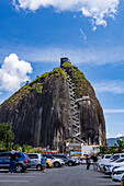 The Piedra del Penon or Penon de Guatape, a rock formation near Guatape, Colombia.