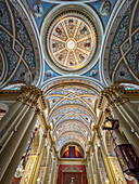 Ornate painted ceiling & dome in the Nuestra Señora de la Candelaria de la Viña Church, Salta, Argentina.
