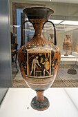 An Apulian red-figure amphora in the National Archaeological Museum of Naples, Naples, Italy. Circa 4th Century B.C., from Canosa, Monterisi-Rossignol. Magna Graecia Collection.