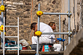 Archeologists work to restore and stabilize the ancient Roman ruins of Pompeii in Italy.