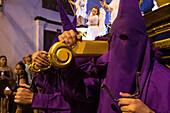 Procession of the Holy Sepulchre, Good Friday. Easter week. Santa Fe de Antioquia. Holy Week in Santa Fe de Antioquia. The celebration of this Catholic tradition in this municipality in the department of Antioquia, Colombia, is one of the most important in the country. The processions through its old cobblestone streets are a tradition dating back to the colonial era and are accompanied by the smoke of incense and the songs and prayers of the penitents who accompany them.