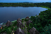 The Napo Wildlife Center Ecolodge in Yashuni National Park in the Amazon Basin of Ecuador. The lodge is owned and operated by the Anangu Kichwa aboriginal community.