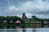 The Napo Wildlife Center Ecolodge in Yashuni National Park in the Amazon Basin of Ecuador. The lodge is owned and operated by the Anangu Kichwa aboriginal community.