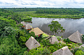 The Napo Wildlife Center Ecolodge in Yashuni National Park in the Amazon Basin of Ecuador. The lodge is owned and operated by the Anangu Kichwa aboriginal community.