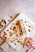 Almond nougat Traditional festive sweets.
