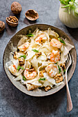 Fennel, prawn and walnut salad