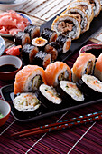 Four kinds of rolled sushi