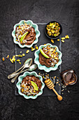 Chocolate avocado mousse with pistachios