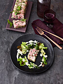 Jambon Persillé with Rotisseur mustard sauce and salad
