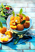 Sicilian arancini with buffalo mozzarella filling