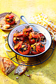 Stuffed vine tomatoes alla caponata