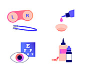 Contact lenses, illustration