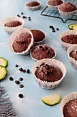 Vegan courgette and chocolate muffins