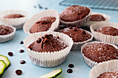 Vegan courgette and chocolate muffins