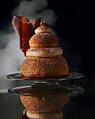 Choux au Craquelin with caramel decoration