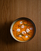 Velvet soup with scallops and butternut squash