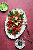 Watermelon and cucumber salad with mint